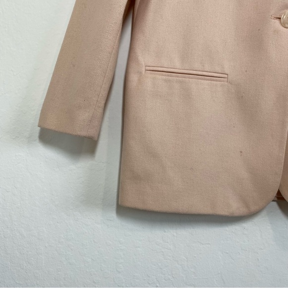 Sag Harbor Vintage Women’s 10 Pink Wool One Button V Neck Blazer Jacket - Picture 2 of 10